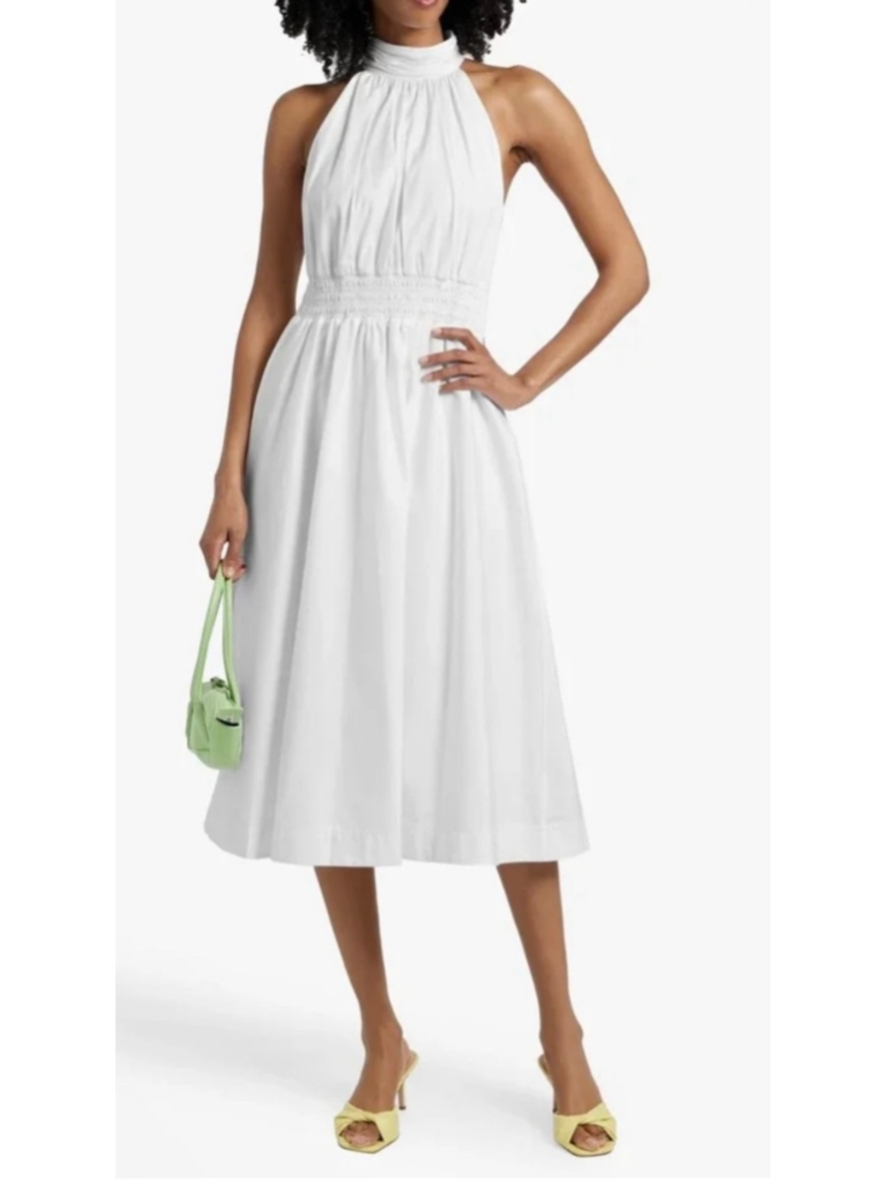 Veronica Beard Kinney White Cotton Halter Dress 6 Classic Quiet Luxury, Coastal - Picture 4 of 7
